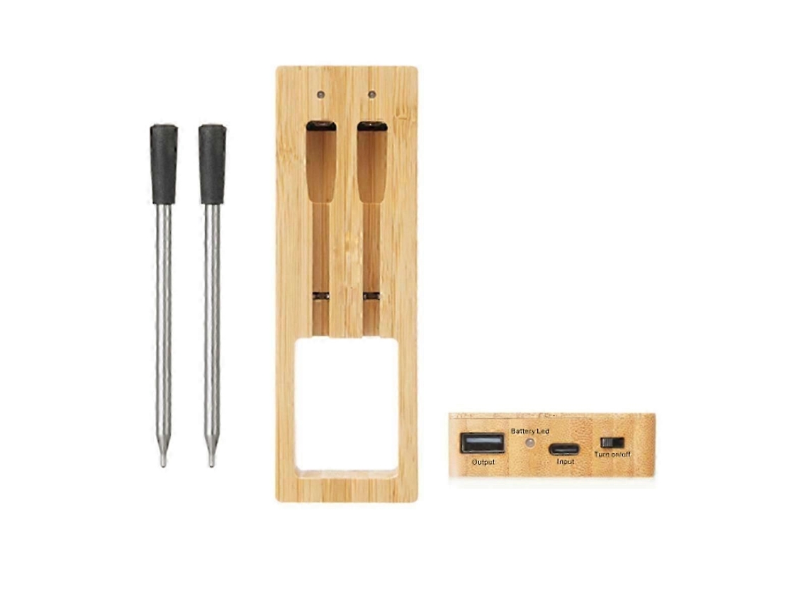 Termômetro De Carne Inteligente Sem Fio, Termômetro De Alimentos Bluetooth Com Alerta Inteligente Para Defumador, Churrasco E Cozinha.
