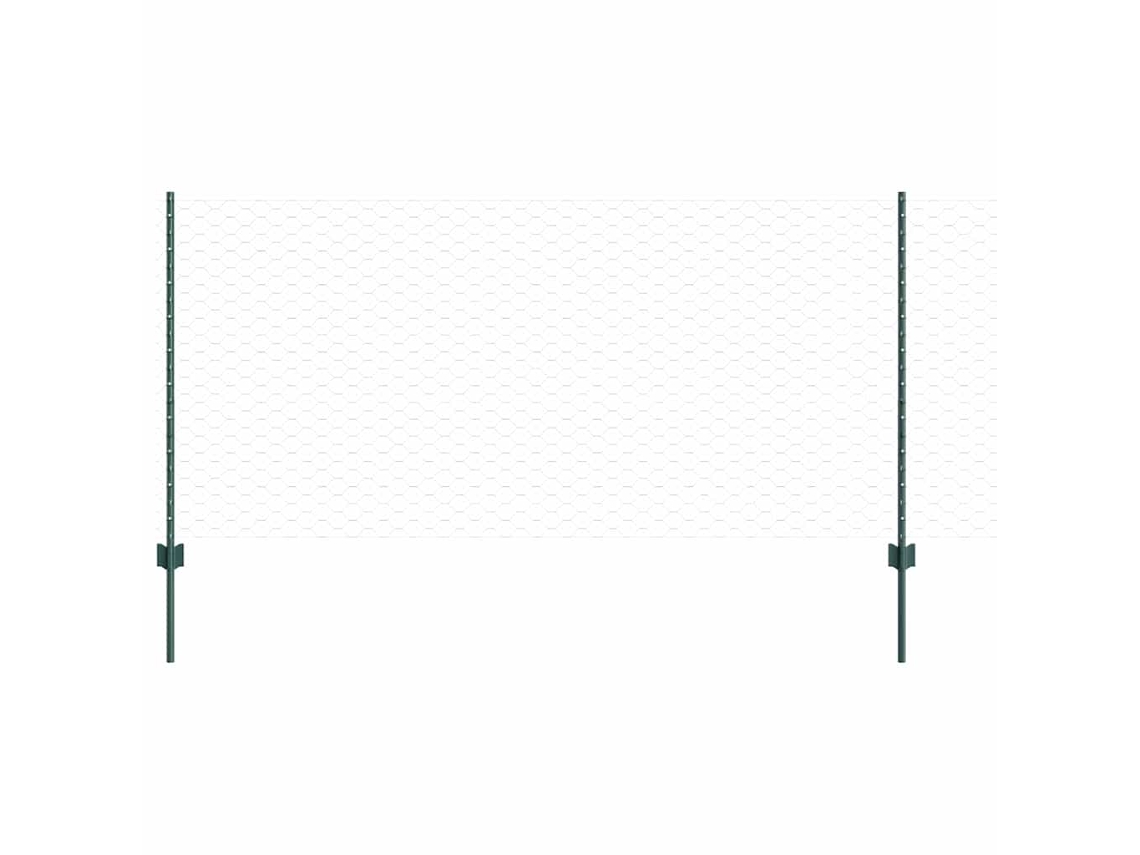 Cerca Com Poste Verde 1 X 10 M Aço E Pvc