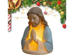 Luminária Noturna Oração Virgem Maria Estatueta Elegante Resina Proteção Suave Olhos Estátua Religiosa Ideal GOKOCO