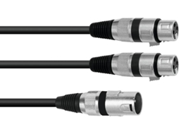 Cabo Adaptador OMNITRONIC XLR(M)/2xXLR(F) 1.5m bk