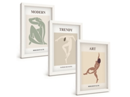 Composição De Quadros Na Parede Figuras Elegantes Em Minimalismo Moldura Branca Imagens Para Um Quarto Infantil Espelharte (3 Peças 20x30 Cm)
