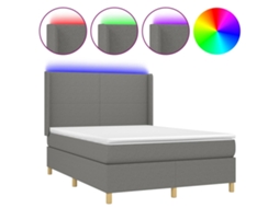Box Spring Bed, Box Spring Beds Vidaxl Cinzeto Tecido (140 X 200 Cm)