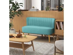 Sofá Retrô 2 Lugares, Pés De Madeira, 117x56,5x77cm, Verde.