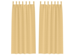 Maison Exclusive - Cortinas Blackout Com Argolas 2 Pcs Bege 260 X 140 Cm Poliéster