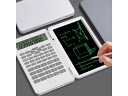 Calculadora Científica Com Bloco De Notas, Visor Lcd De 10 Dígitos (branca), Design Silencioso