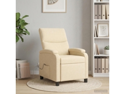 Vidaxl Recliner De Massagem Creme Tecido