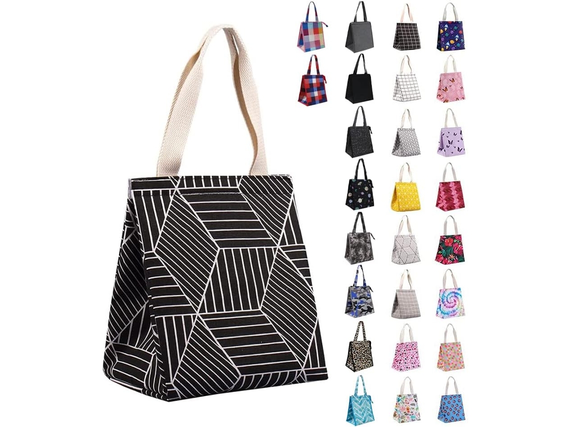 Lancheira Térmica Feminina, Durável, Aberta, Dobrável, Portátil, Com Bolsos Internos, Bolsa Térmica Resistente À Água Para Adultos Slowmoose