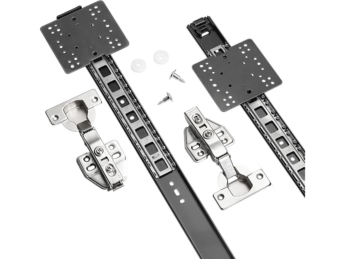 Kit De Ferragens Para Porta Correr Embutida Reforçada, Na Cor Preta, Com Dobradiça Pivotante Ferragens Para Portas De