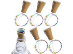 Conjunto De 6 Rolhas Garrafa Vinho À Prova D'água Com Decoração Led