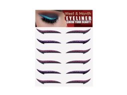 Adesivo de Eyeliner Autoadesivo Adesivo de Pálpebra Dupla Maquiagem de Cena Roxo + Rosa 6 Pares