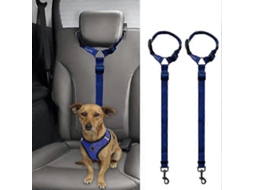 Cinto de Segurança Ajustável para Cães em Carro com Protetor Elástico, Animais Estimação, Arnês Cães. GOKOCO