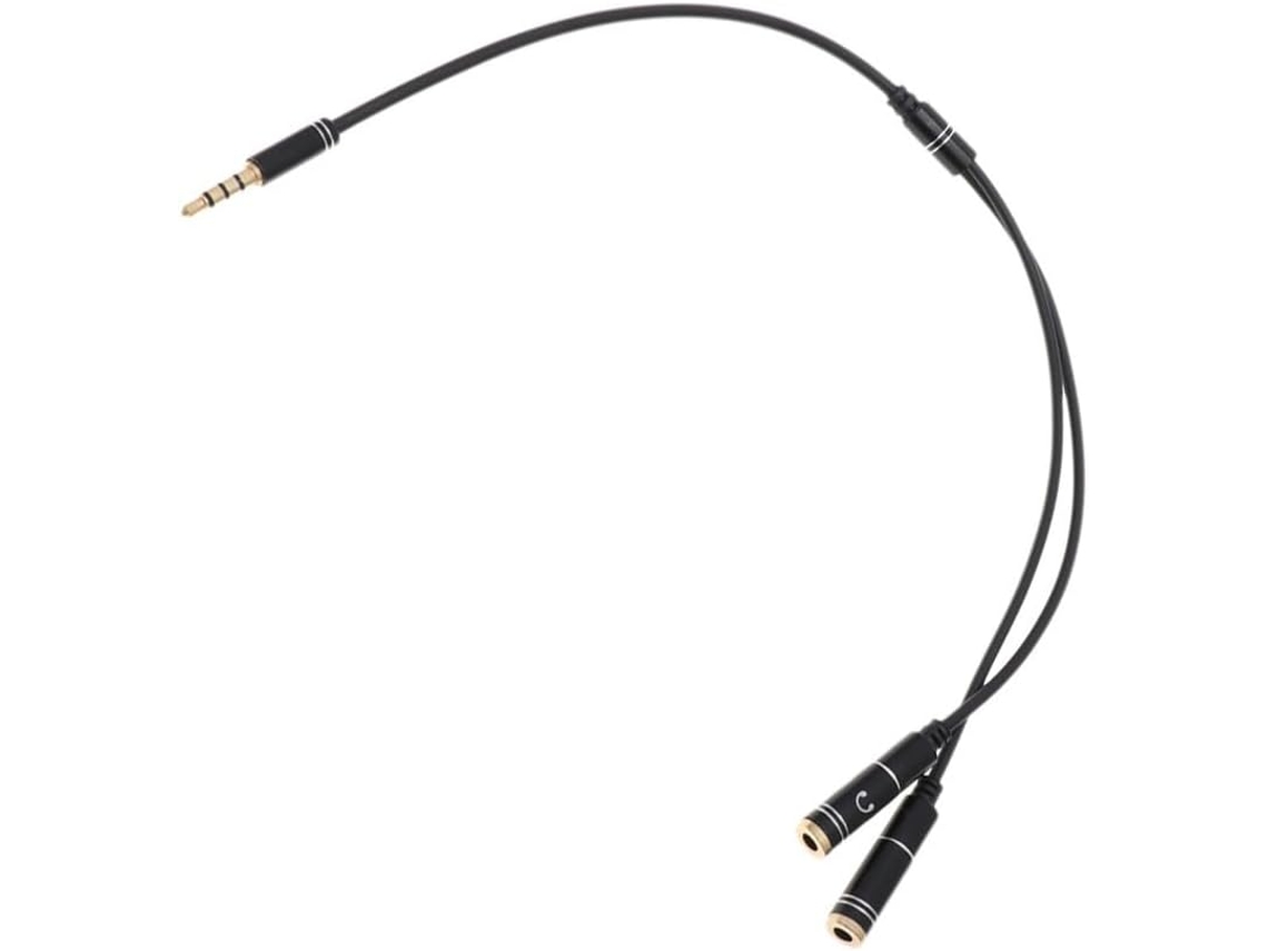 Cabo Divisor De Fone De Ouvido E Microfone De 3,5 Mm, 1 Para 2
