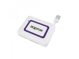 Leitor de Cartões Approx appCRDNIW USB 2.0 Roxo e Branco