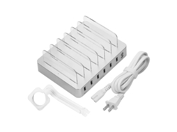 Carregador USB de 6 portas com suporte para relógio EOOCOO