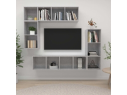 Conjunto Móveis De Tv 4 Pcs Madeira Processada Cinzento Cimento