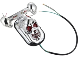 Lanterna Traseira Para Motocicleta Com Caveira Amarela, Função De Seta E Freio, Design Divertido E Decorativo Em Metal.