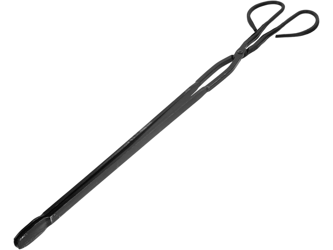 Pinça para Carvão Inoomp com Cabeça de Ferro Alongada, Leve E, para Fogueiras, Churrascos e Camping. Acessório Prático CHABERLU