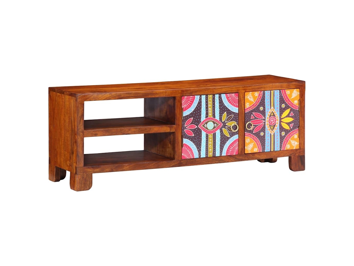 Vidaxl Móvel De Tv Multicor 110x30x40 Cm Madeira De Acácia Maciça