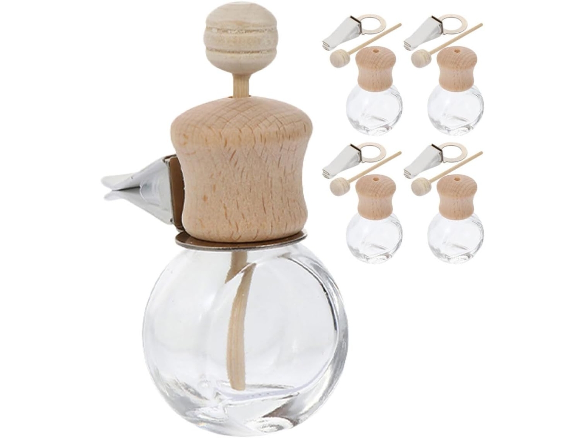 Conjunto de 5 frascos difusores de aromatizador de ar para carro de 10ml com clipe para saída de ar.