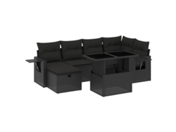 Garden Sofa Set, Garden Sofa Sets Vidaxl Preto Rattan / Vime (n/a)