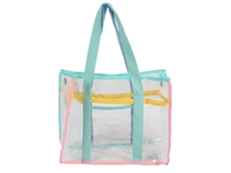 Mali bolsa Transparente Grande Pvc À Prova D'água Versátil para Viagem e Praia Mulher Azul Verde