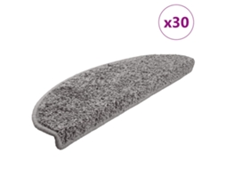 Vidaxl Tapetes De Escada 30 Peças 65x21x4 Cm Cinza Semicircular Grande