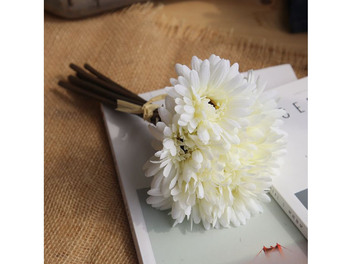 Ramo De Flores Artificiales De Seda Margaritas Gerbera Falsas Para Decoración De Hogar Y Boda