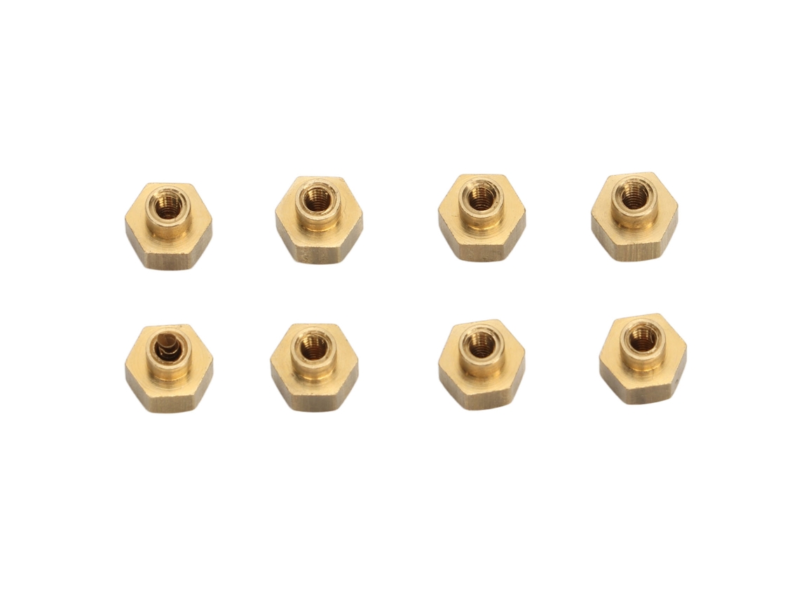 8pcs Porca Hexagonal De Latão Resistente Ao Desgaste Para Roda Rc 1/24 Axial Scx24 5mm/0.2in