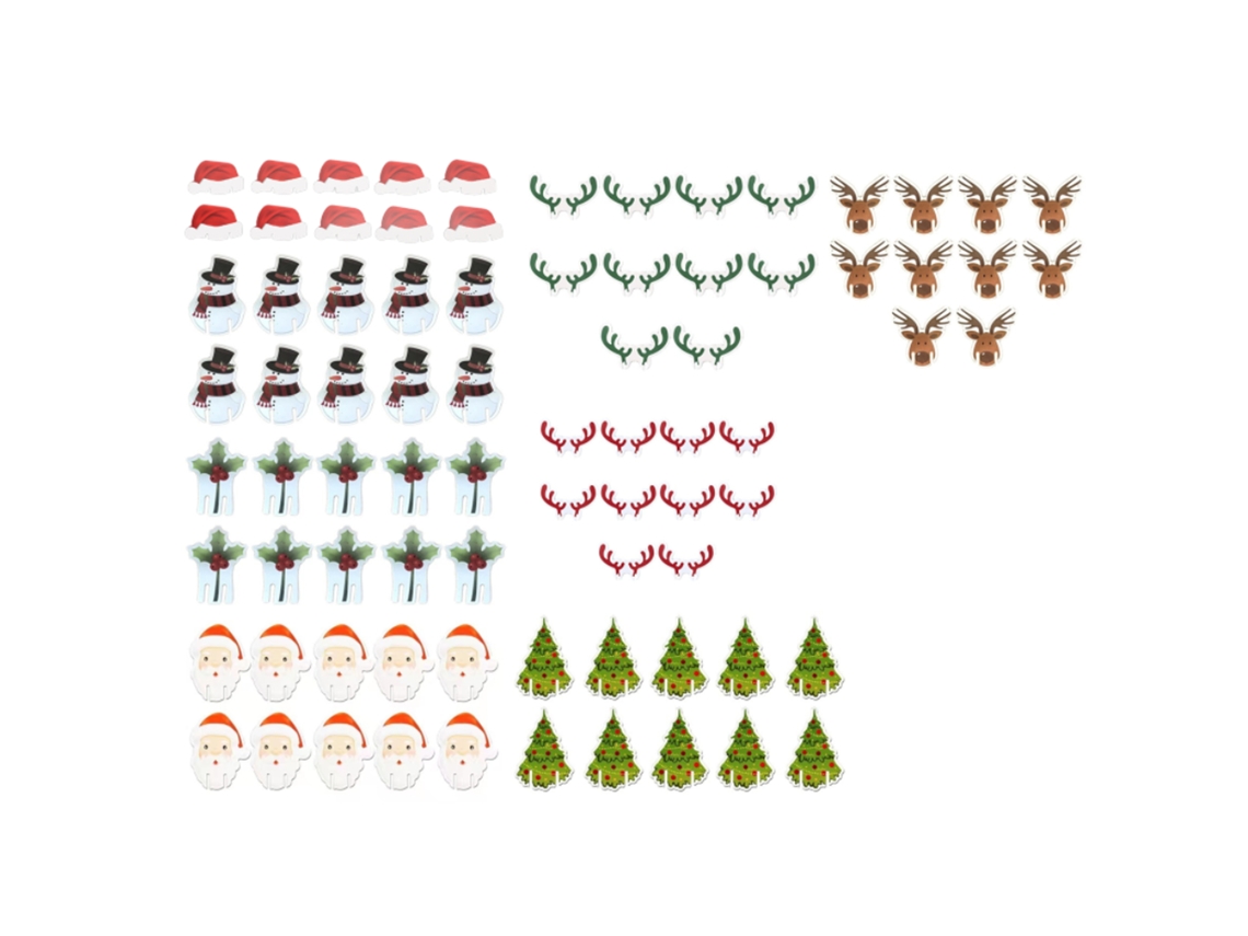 240 Cartões Decorativos para Copo de Natal com Padrões Fofos | S/MARCA
