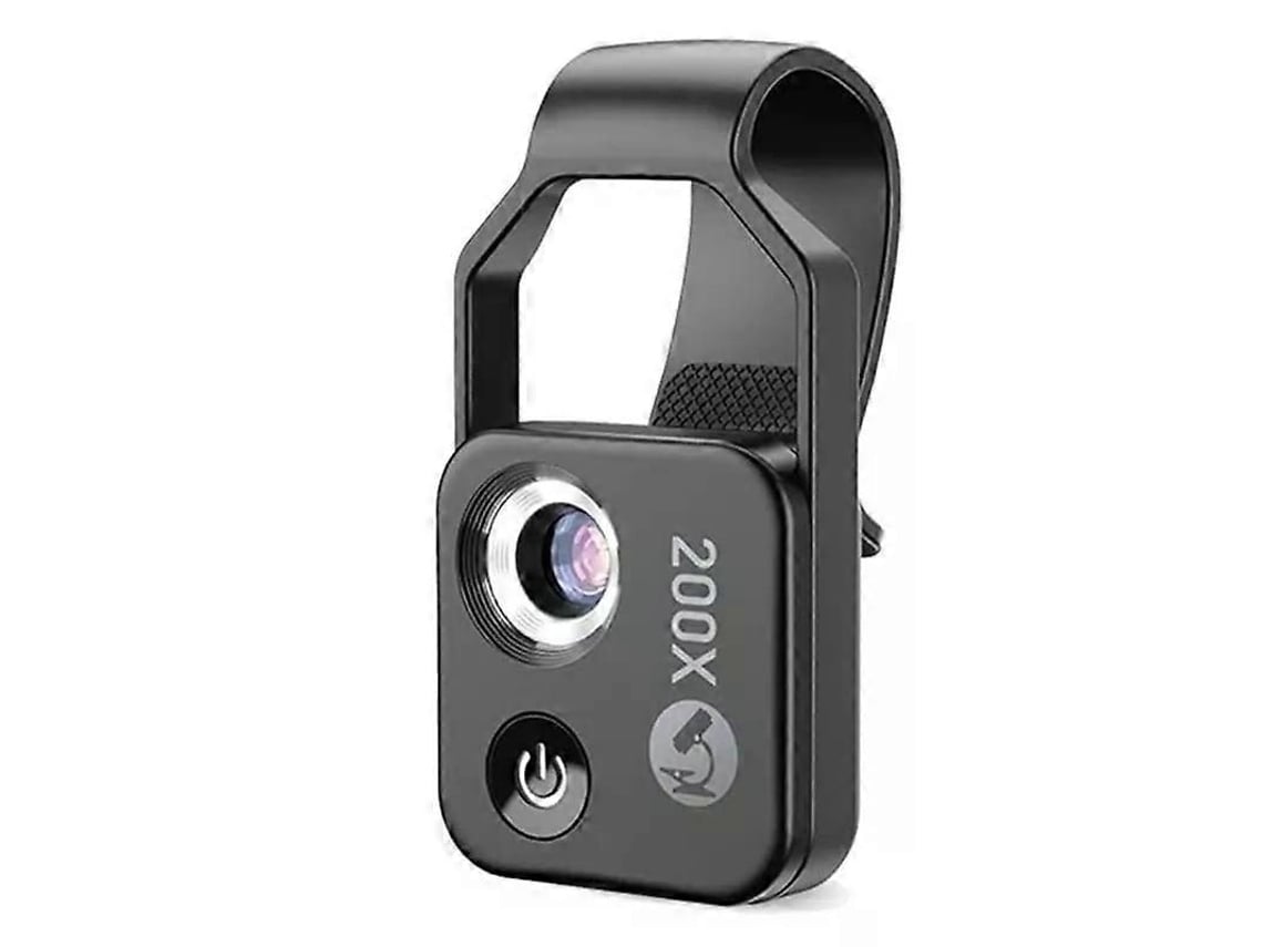 Microscópio Portátil Mini Digital Com Luz Led E Clipe Universal, Acessório Para Celular Com Ampliação De 200x E Visor.