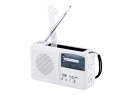Rádio de Manivela AQUAFORGE com célula solar, lanterna, bateria externa de 2000mah, sos