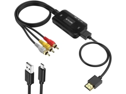 Adaptador Hdmi Para Av 1080p Rca Cvbs Composto Compatível Pc/laptop, Dvd Cabo Incluído Yizhood (homem)