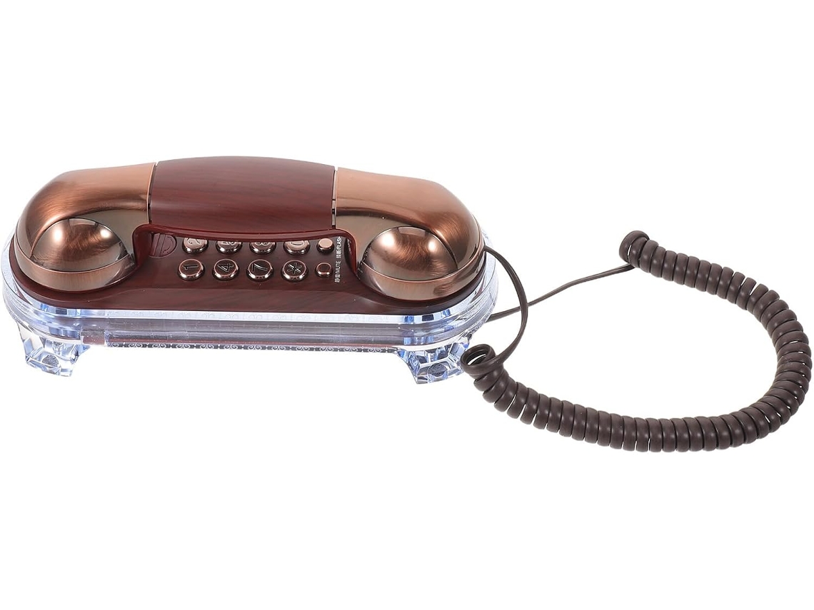Telefone De Mesa Clássico Retrô Com Fio, Com Botão E Rediscagem.