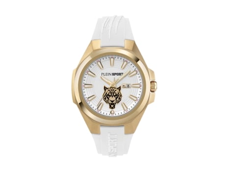 Relógio Homem Tigermaster 47,00 Mm Bracelete De Silicone Cor Da Bracelete Branco À Prova De Água 5 Bar Philipp Plein Sport