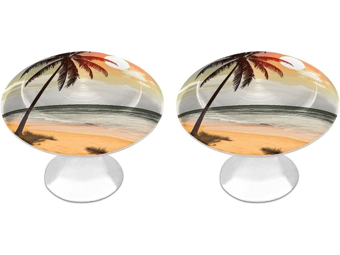 Puxadores Em Formato De Palmeira Na Praia, Em Aço Inoxidável, Redondos, Com Design Circular, Puxadores Modernos Para