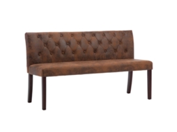 Banco 148,5 Cm Camurça Artificial Castanho MAISON EXCLUSIVE