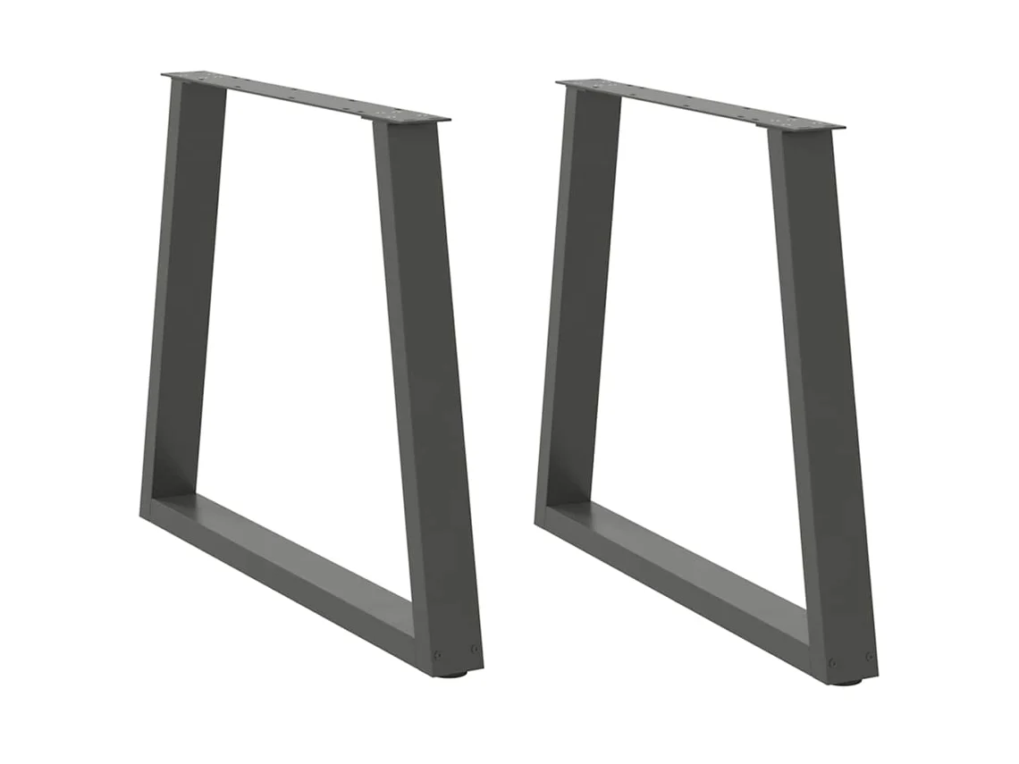 Vidaxl Pés Para Mesa De Jantar Em V, 2 Peças, Antracite, 70x(72-73,3) Cm, Aço