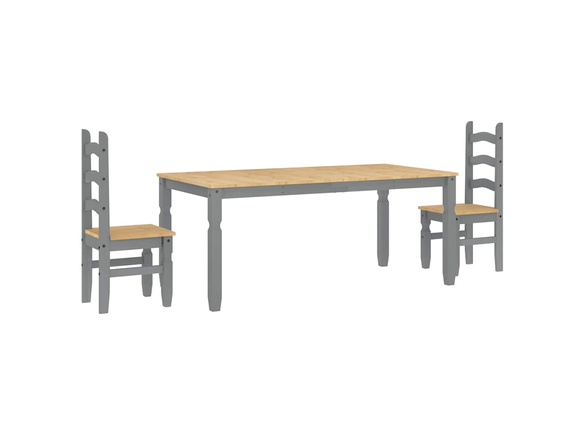 Conjunto de 3 Pcs de Jantar Panama Madeira Pinho Maciça MAISON EXCLUSIVE