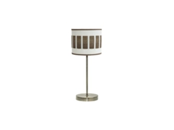 Ivanna Candeeiro de Mesa 1X14 Couro/Madeira Branca-Escura 43X17X17 Cm FABRILAMP