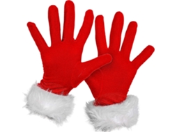 Luvas Natal Santa Claus Punho Pelo Vermelho Cosplay Mulheres Crianças S/MARCA