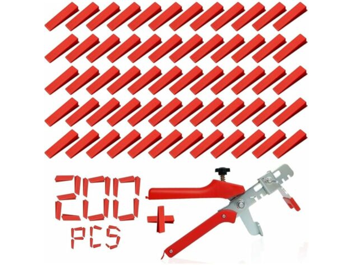 Kit De Sistema De Nivelamento Qu/tile Para Ferramentas De Construção De Paredes De Cerâmica Slowmoose (200 Cunhas 1 Alicate)