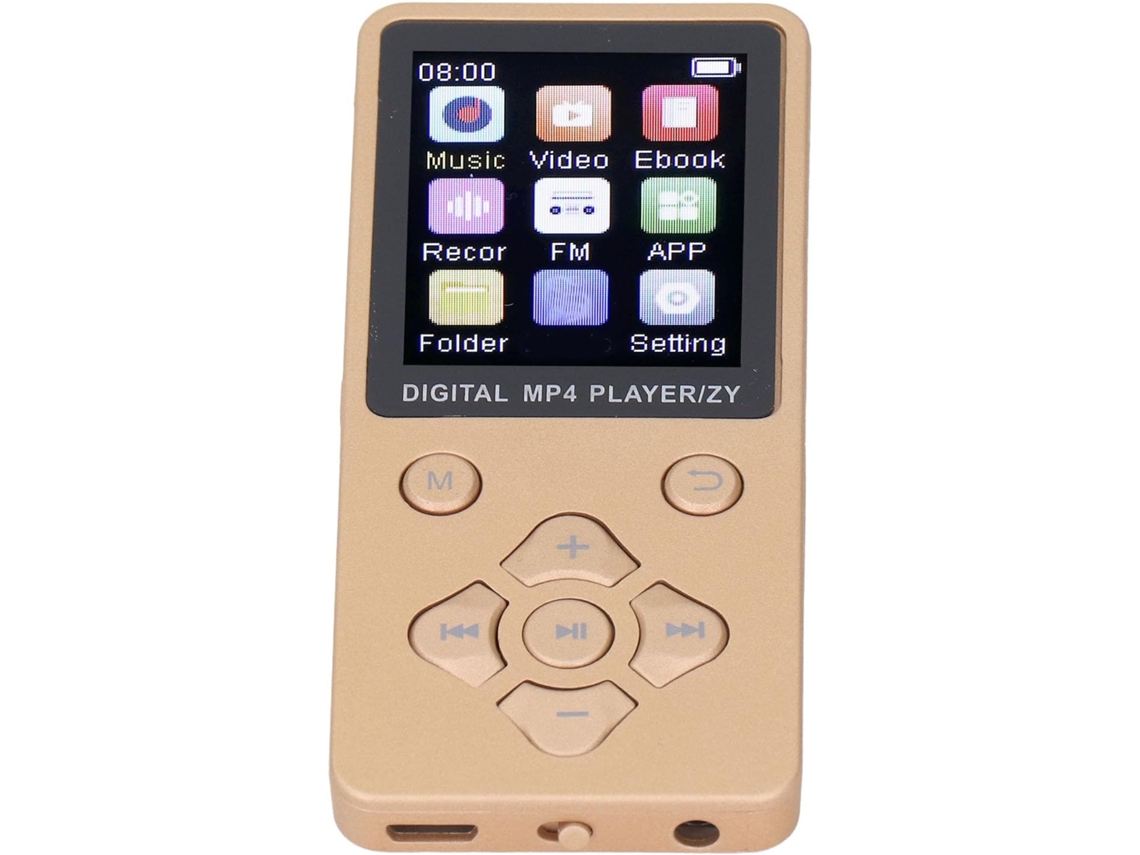 Reprodutor de MP3/MP4, tela de 1 polegada, (dourado) 64 GB portátil, com alto-falante, 1 cor, 8 músicas HiFi sem perdas