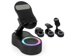 Presente para homem, dia dos namorados e pai, suporte para telemóvel 5 em 1, coluna Bluetooth, luz ambiente | S/MARCA