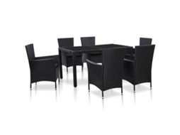 Garden Table And Chair, Garden Tables And Chairs Vidaxl Preto Rattan / Vime (mesa Com 150 Cm De Comprimento)