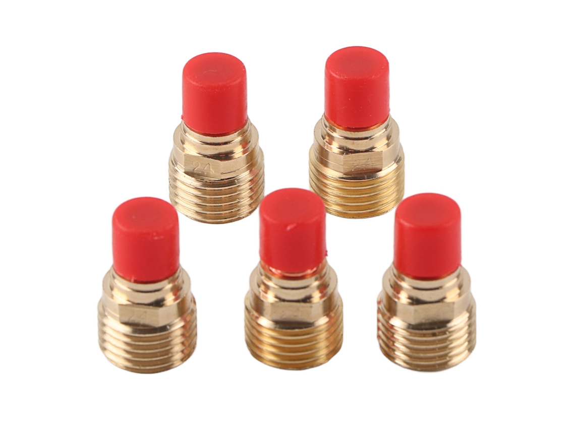 5 Unidades De Corpo De Portabocallos Lente De Gás 45v44 2.4mm 3/32" Para Soplete Tig Wp-9/20/25