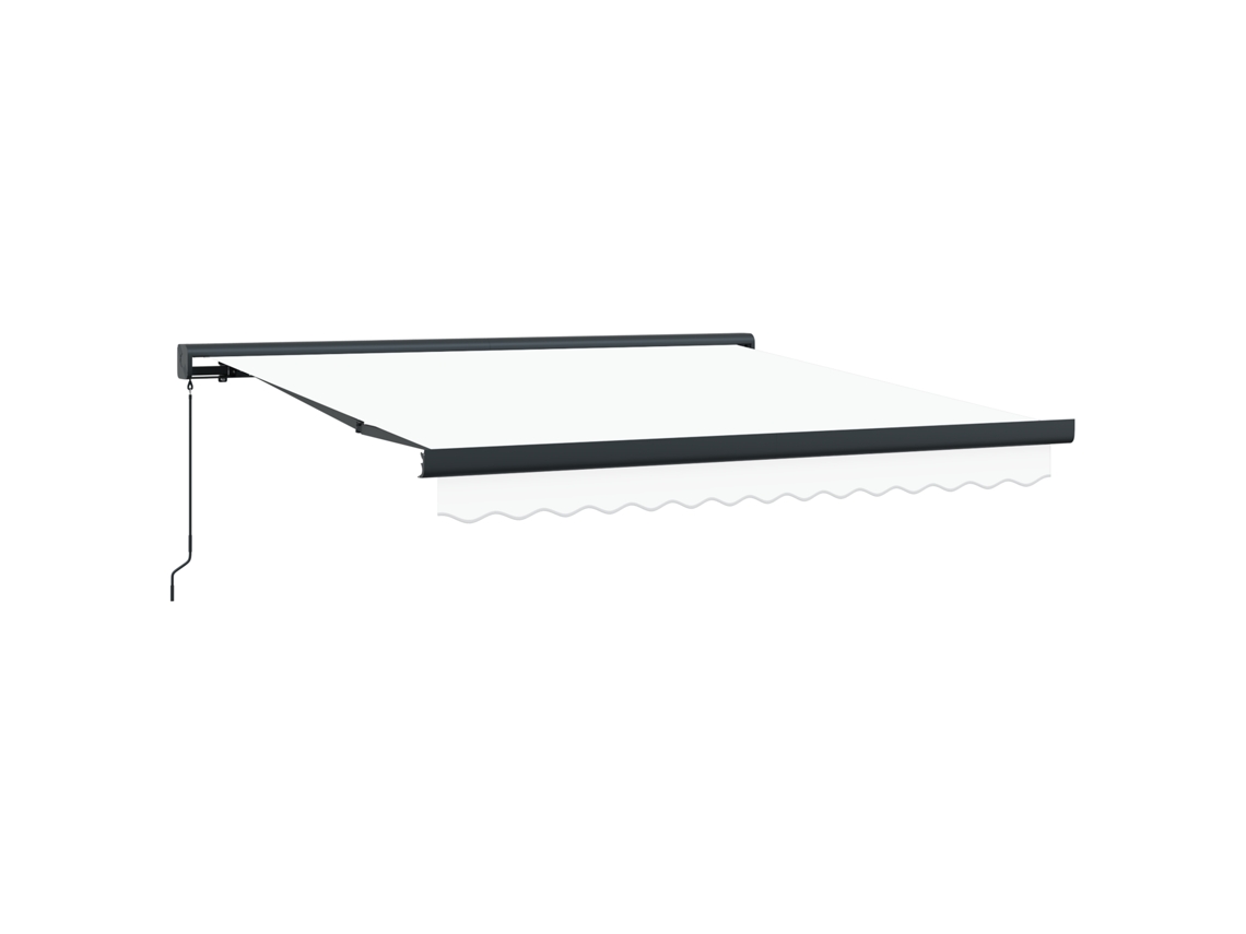 Conjunto 1 Toldo Retrátil Vidaxl Branco Lona (350 X 250 Cm)