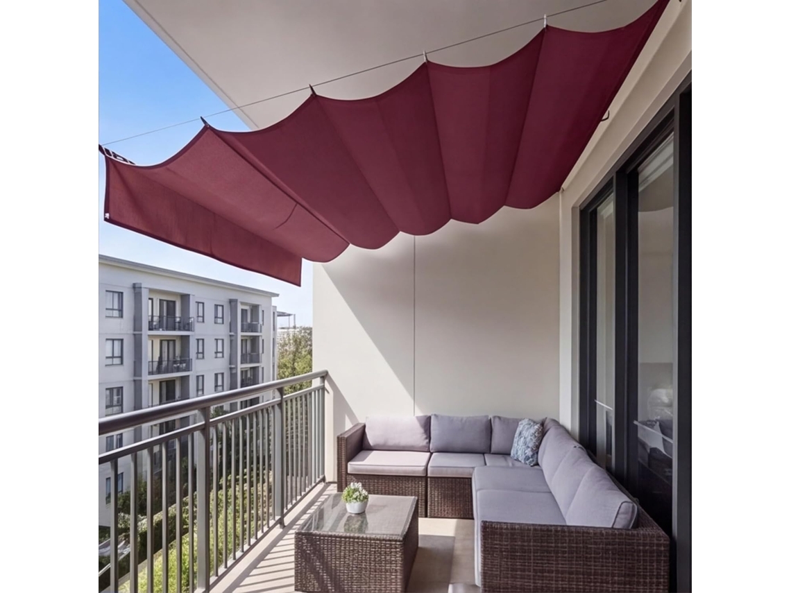 Toldo Retrátil Ondulado Com Proteção Uv Para Pátio