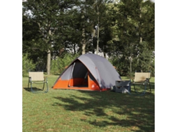 Vidaxl Barraca De Camping 4 Pessoa Cinza E Laranja Tafetá