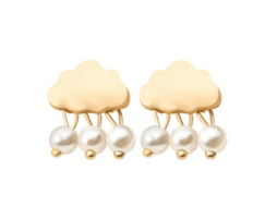 Brincos Stud Com Pérolas Simuladas E Pingentes Gotas