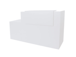 Balcão De Recepção Básico, 80 Cm, Adaptado Para Pessoas Com Mobilidade Reduzida. Direito. 117,5 X 180 X 65 Cm. Branco. Ofilike